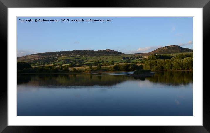 View of The Roaches from Tittersworth Reservoir Framed Mounted Print by Andrew Heaps
