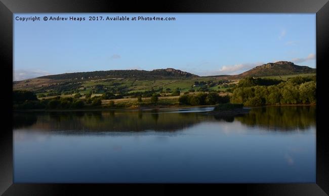 View of The Roaches from Tittersworth Reservoir Framed Print by Andrew Heaps