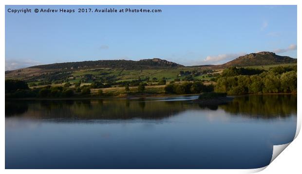 View of The Roaches from Tittersworth Reservoir Print by Andrew Heaps