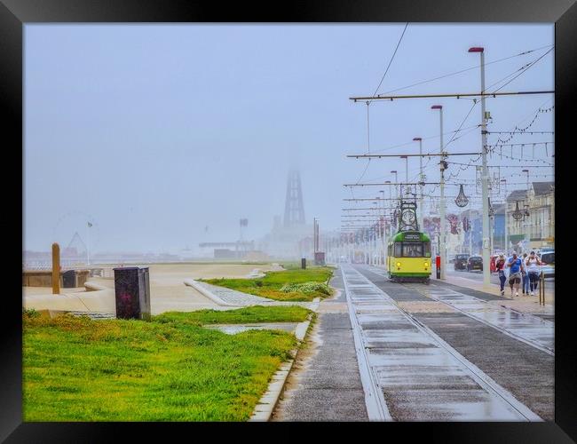 Blackpool Tram  Framed Print by Victor Burnside