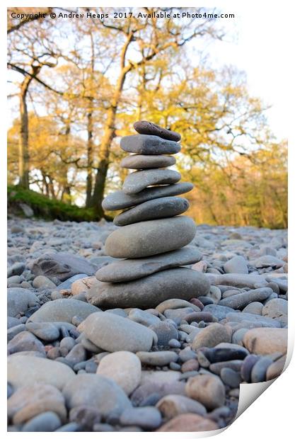 Pebble art stack Print by Andrew Heaps