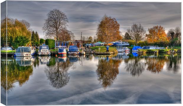 St Neots Marina Reflections Canvas Print by Chris Thaxter