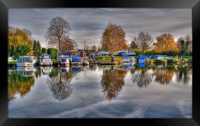 St Neots Marina Reflections Framed Print by Chris Thaxter