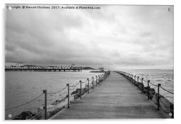 Herne Bay Pier & Breakwater Acrylic by Stewart Nicolaou