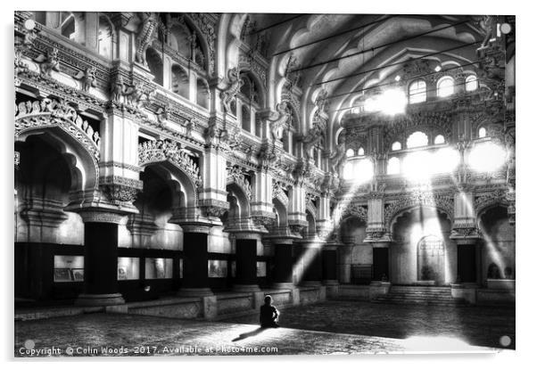 Inside the Thirumalai Nayakkar Mahal at Madurai, S Acrylic by Colin Woods
