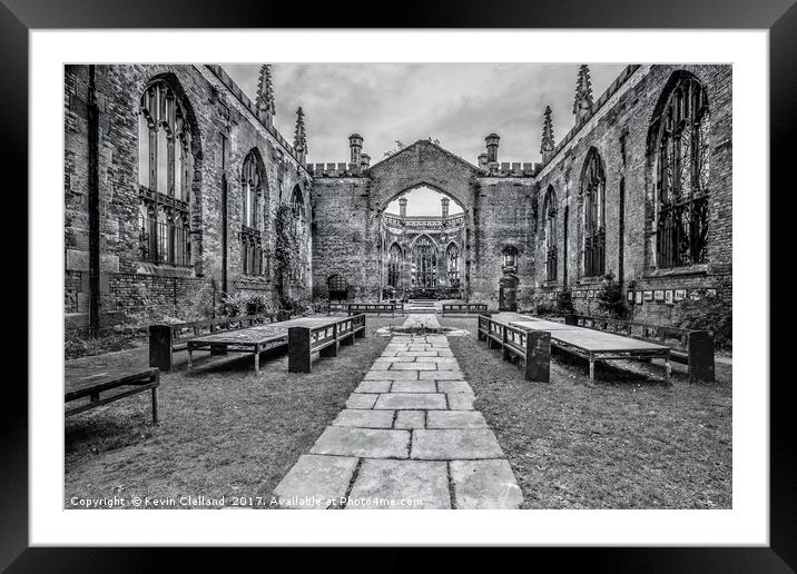 St.Luke's Bombed out Church Liverpool Framed Mounted Print by Kevin Clelland