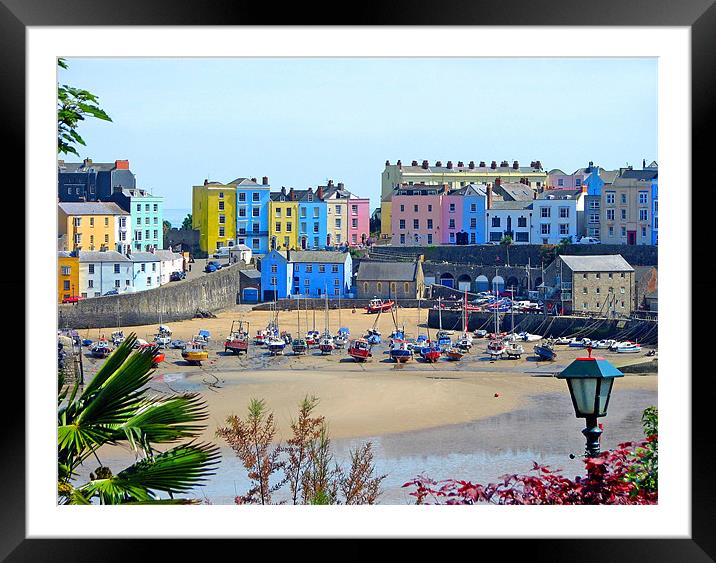 Tenby Harbour.Wales. Framed Mounted Print by paulette hurley