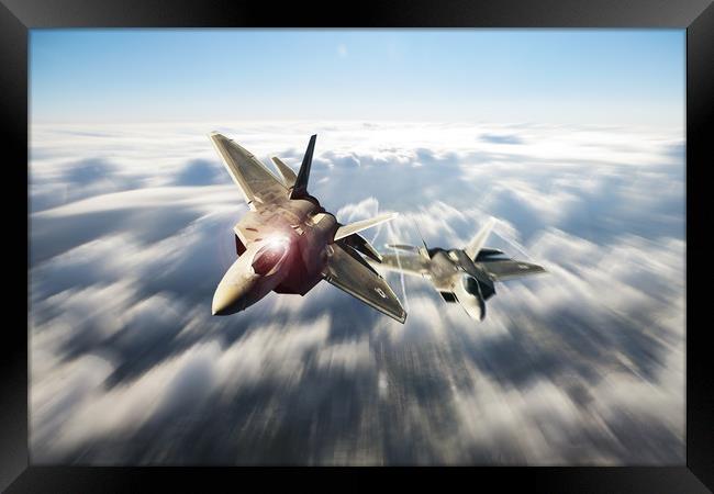 F-22 Raptor Strike Framed Print by J Biggadike
