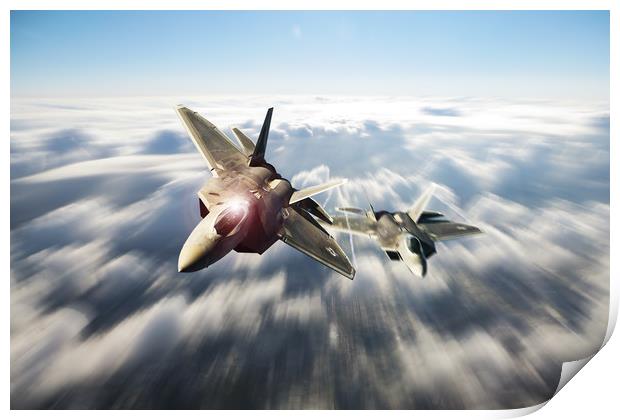 F-22 Raptor Strike Print by J Biggadike
