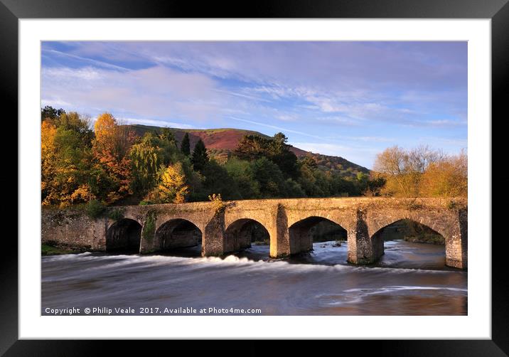 Llanfoist Bridge and Blorenge in Autumn. Framed Mounted Print by Philip Veale
