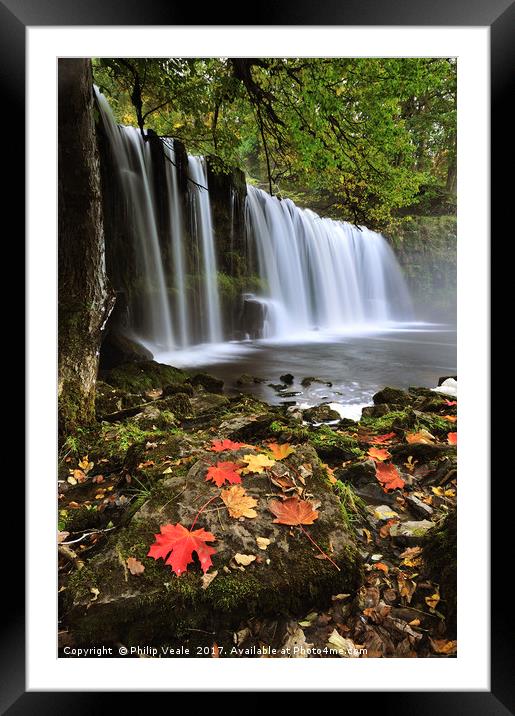 Autumn's Embrace at Sgwd Ddwli Waterfall Framed Mounted Print by Philip Veale
