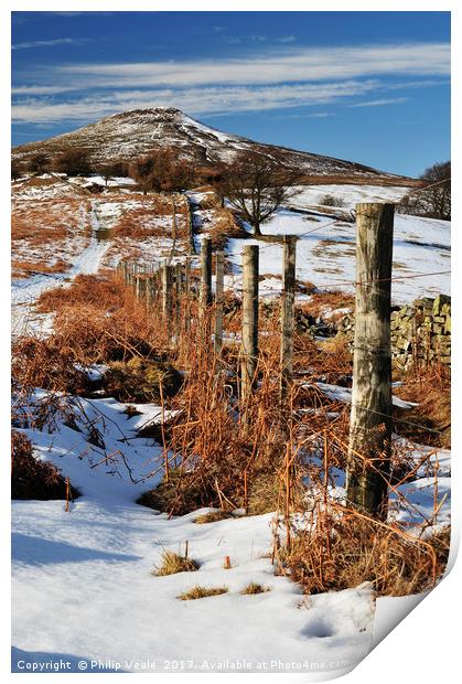 Sugar Loaf Mountain in Winter. Print by Philip Veale
