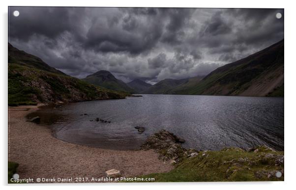 cloudy day at Wastwater in the Lake District #3 Acrylic by Derek Daniel