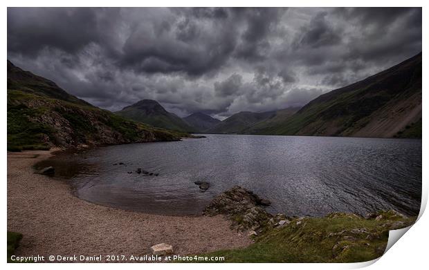cloudy day at Wastwater in the Lake District #3 Print by Derek Daniel