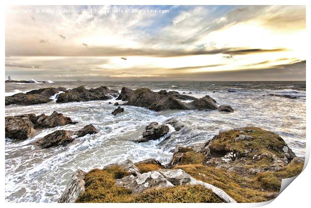 Fife Stormy Coast at Elie on the Firth of Forth Print by Andy Anderson