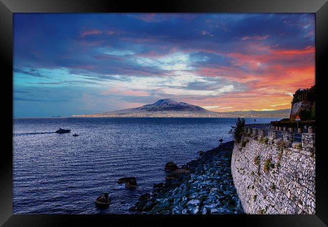 Dawn Over Vesuvius Framed Print by Darryl Brooks