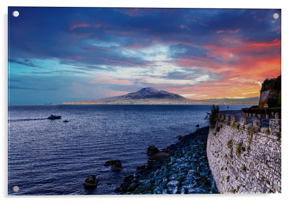 Dawn Over Vesuvius Acrylic by Darryl Brooks