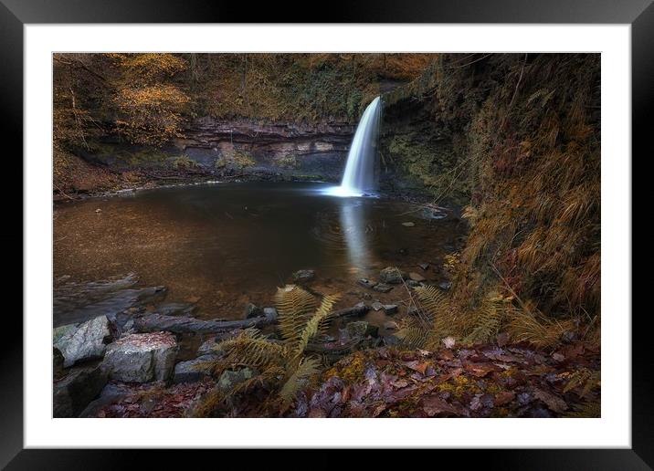 Sgwd Gwladus waterfall Pontneddfechan Framed Mounted Print by Leighton Collins