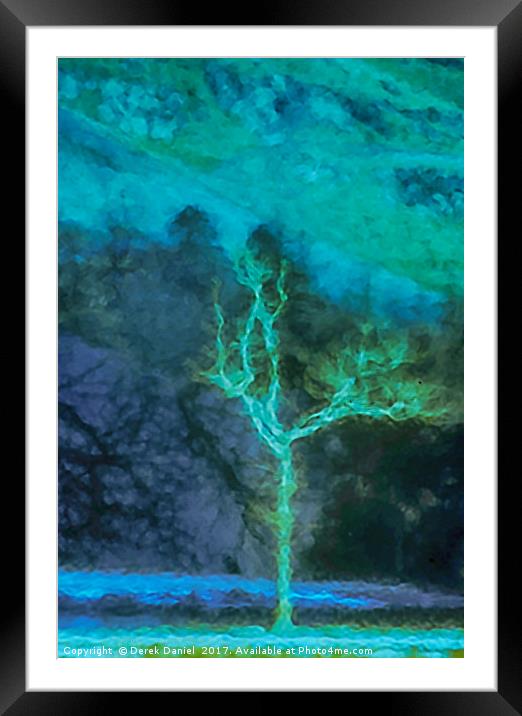 Captivating Winter Tree Impression Framed Mounted Print by Derek Daniel