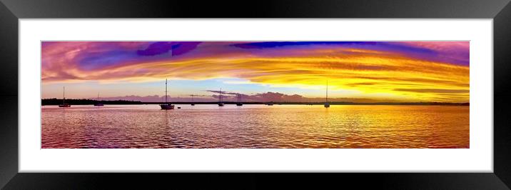 Grand Gold Dawn. Panorama Framed Mounted Print by Geoff Childs