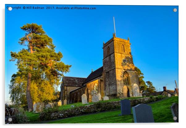 St Mary’s Church Hardington Mandeville Somerset Uk Acrylic by Will Badman