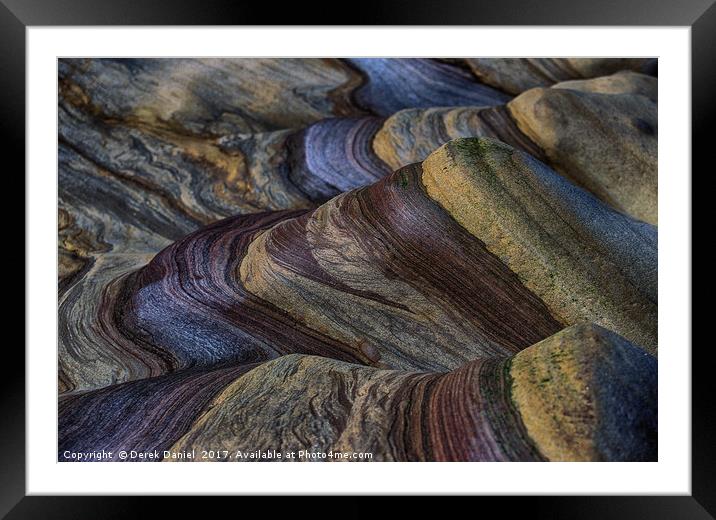 Vibrant and Textured Beachscape Framed Mounted Print by Derek Daniel