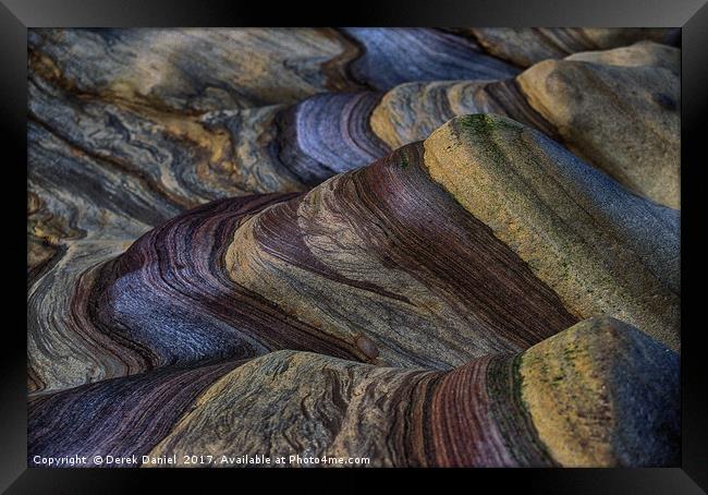 Vibrant and Textured Beachscape Framed Print by Derek Daniel