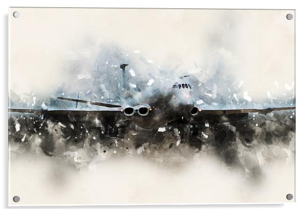 RAF Nimrod Painting Acrylic by J Biggadike