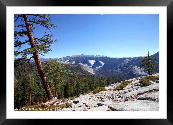 Half Dome rock at Yosemite national Park Framed Mounted Print by PhotoStock Israel