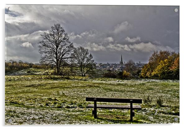 Winter Sky over Norwich Acrylic by Paul Macro