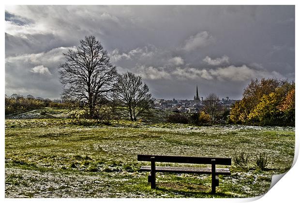 Winter Sky over Norwich Print by Paul Macro