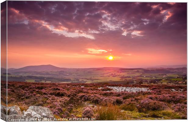 Sunset Stiperstones Ridge Shropshire  Canvas Print by Jim Key