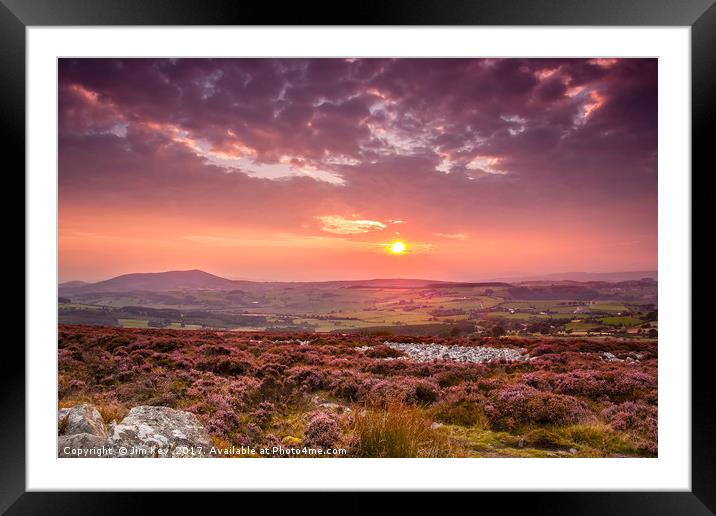 Sunset Stiperstones Ridge Shropshire  Framed Mounted Print by Jim Key