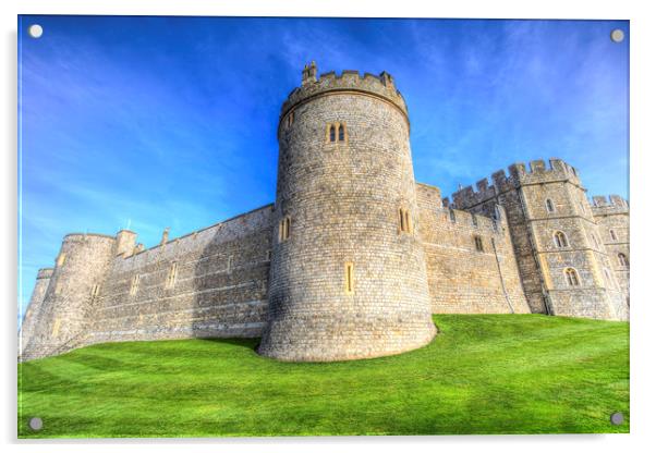 Windsor Castle Battlements  Acrylic by David Pyatt