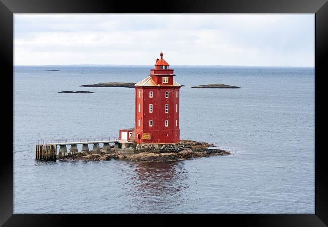 Kjeungskjær Lighthouse, Norway Framed Print by Hazel Wright