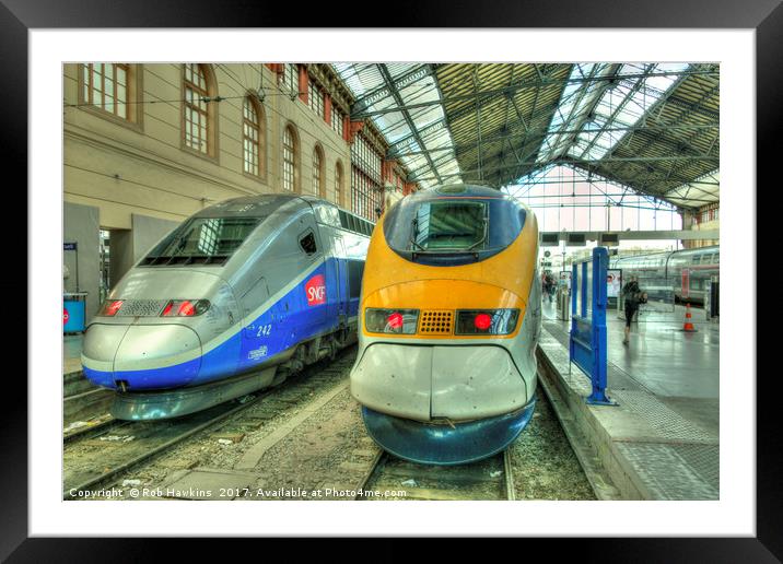 Marseille Trains of Grande Vitesse  Framed Mounted Print by Rob Hawkins