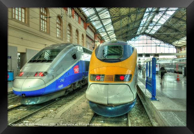 Marseille Trains of Grande Vitesse  Framed Print by Rob Hawkins