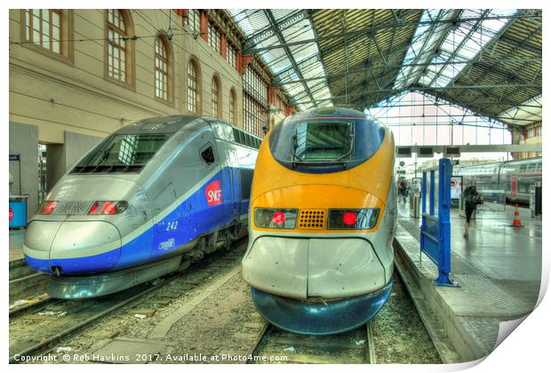Marseille Trains of Grande Vitesse  Print by Rob Hawkins