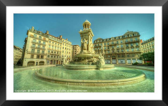 Lyon Fountain Jacobins Framed Mounted Print by Rob Hawkins