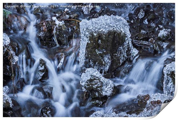 Water and ice Print by Hans Franchesco