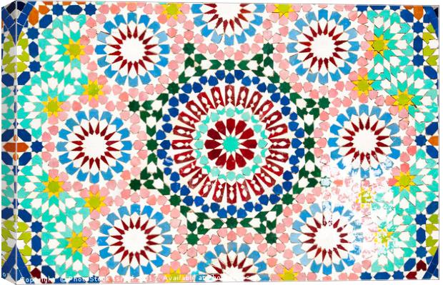 Decorative tiles on a mosque Canvas Print by PhotoStock Israel