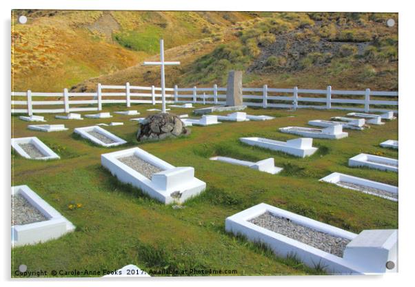 Cemetery at Grytvikin, South Georgia Acrylic by Carole-Anne Fooks