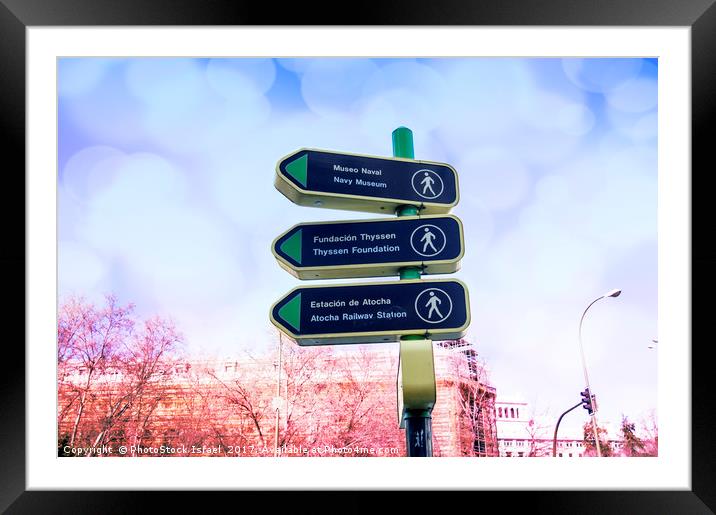 Madrid, Spain Tourist information signs  Framed Mounted Print by PhotoStock Israel