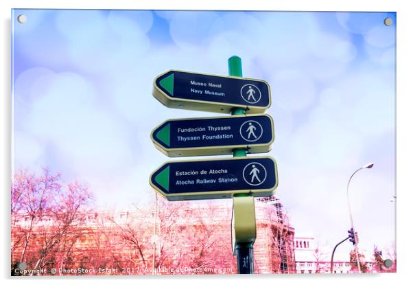 Madrid, Spain Tourist information signs  Acrylic by PhotoStock Israel