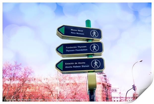 Madrid, Spain Tourist information signs  Print by PhotoStock Israel