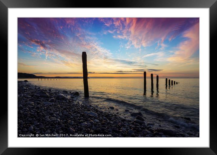 North Wales Ocean Sunset Framed Mounted Print by Ian Mitchell