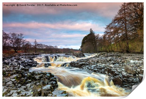 Low Force Upper Falls, River Tees, Teesdale Print by David Forster