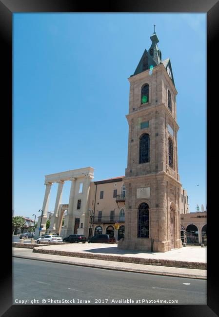The Old clock tower in Jaffa, Israel Framed Print by PhotoStock Israel