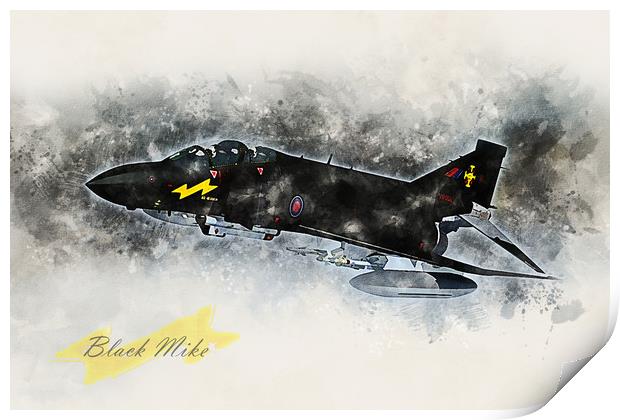 F-4 Phantom Black Mike Print by J Biggadike