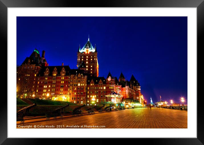 Chateau Frontenac and Terrasse Dufferin Framed Mounted Print by Colin Woods